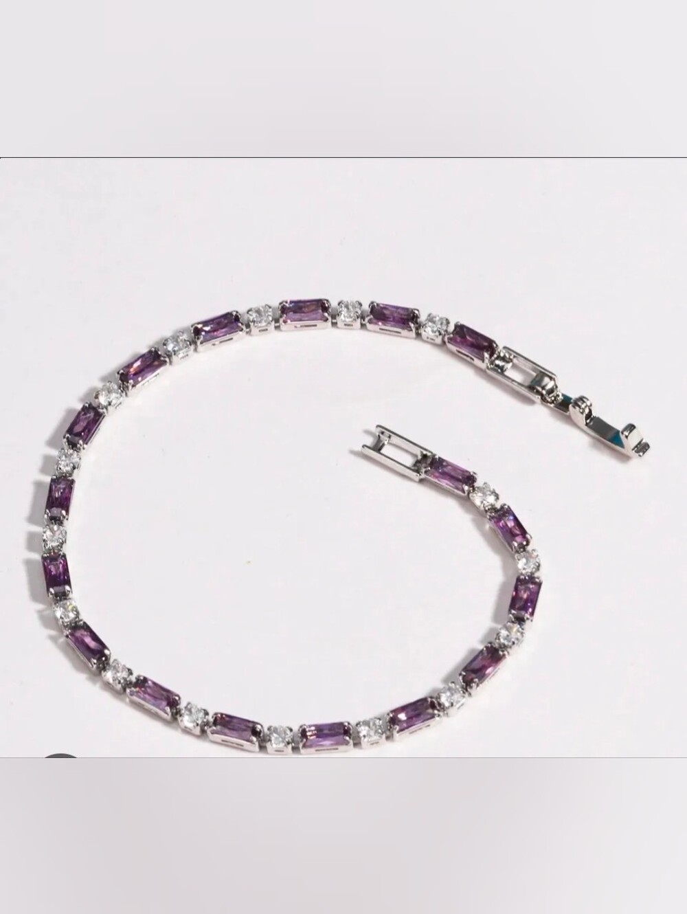 Purple Gemstone Tennis Bracelet - Women Jewelry 925 Sterling Silver Zircon
